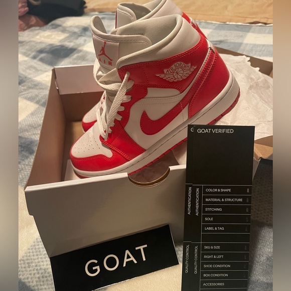 Habanero Red Air Jordan Mids - Picture 2 of 3